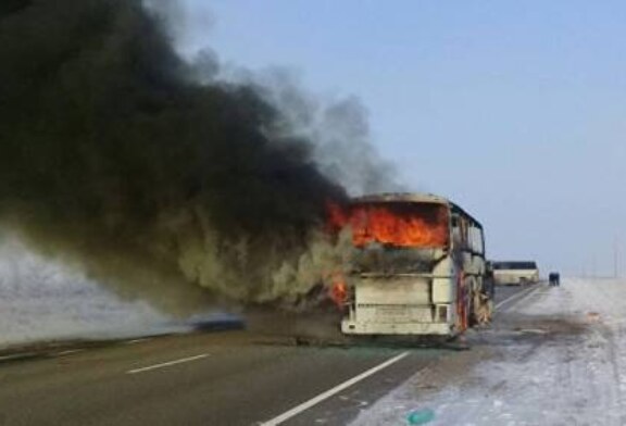 В Казахстане назвали возможную причину пожара в автобусе