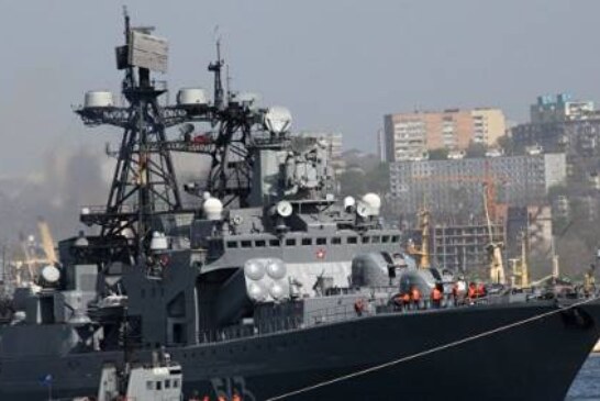 Пожар на противолодочном корабле «Маршал Шапошников» потушен