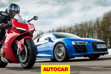 Кто быстрее супербайк или суперкар? Audi R8 V10 потягался с Ducati Panigale V4