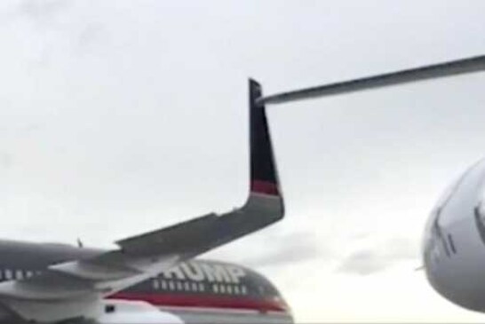 В Сети появились кадры столкновения самолета Трампа с другим лайнером