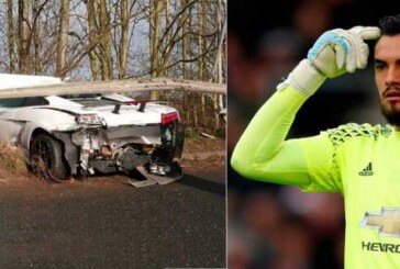 Вратарь «Манчестер Юнайтед» расколотил Lamborghini за 200 тысяч евро, но успел на тренировку