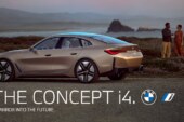 Немцы представили электроседан BMW i4 с огромными ноздрями и новым логотипом марки