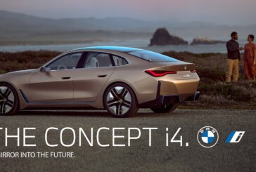 Немцы представили электроседан BMW i4 с огромными ноздрями и новым логотипом марки