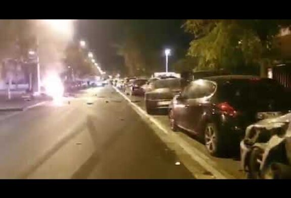 В Париже суперкар Audi R8 Spyder разбил 13 машин и эпично разорвался